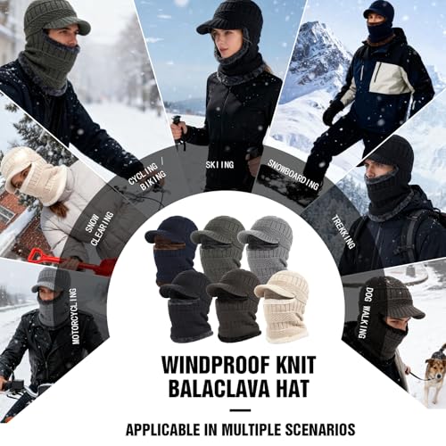 AYPOW Wintermantel aus Sturmhaube mit flexiblem Halswärmer, winddichter, Unisex Warmer Ski-Gesichtsmaske für Outdoor-Sportarten