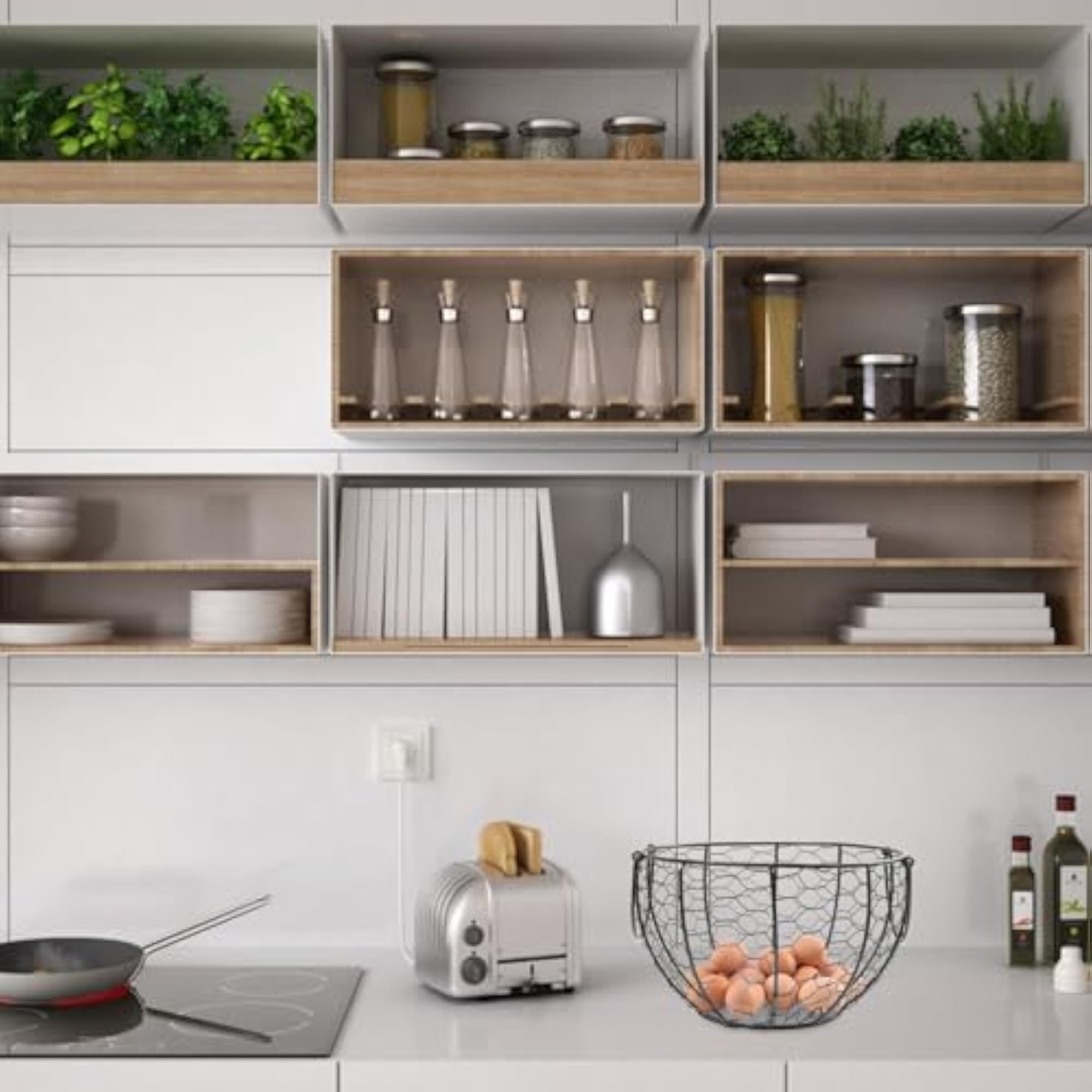 Iron Wire Egg Basket for Kitchen Storage, Food Organizer