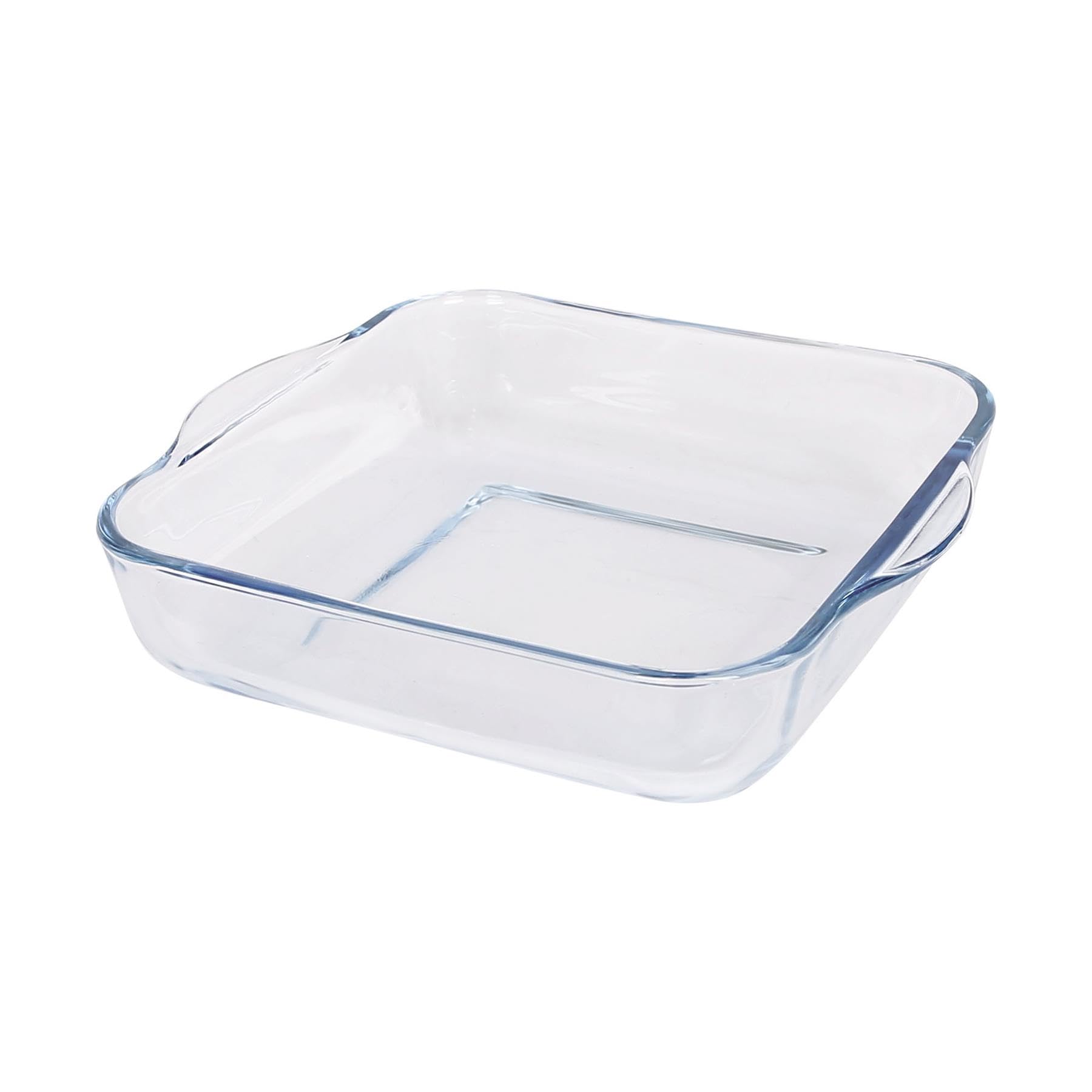 Argon Tableware Square Glass Oven Dish - 24cm x 21cm - 1x Small Deep Baking Casserole Lasagne Roasting Roaster Cooking Tray Bowl | Microwave Safe, Freezer Safe