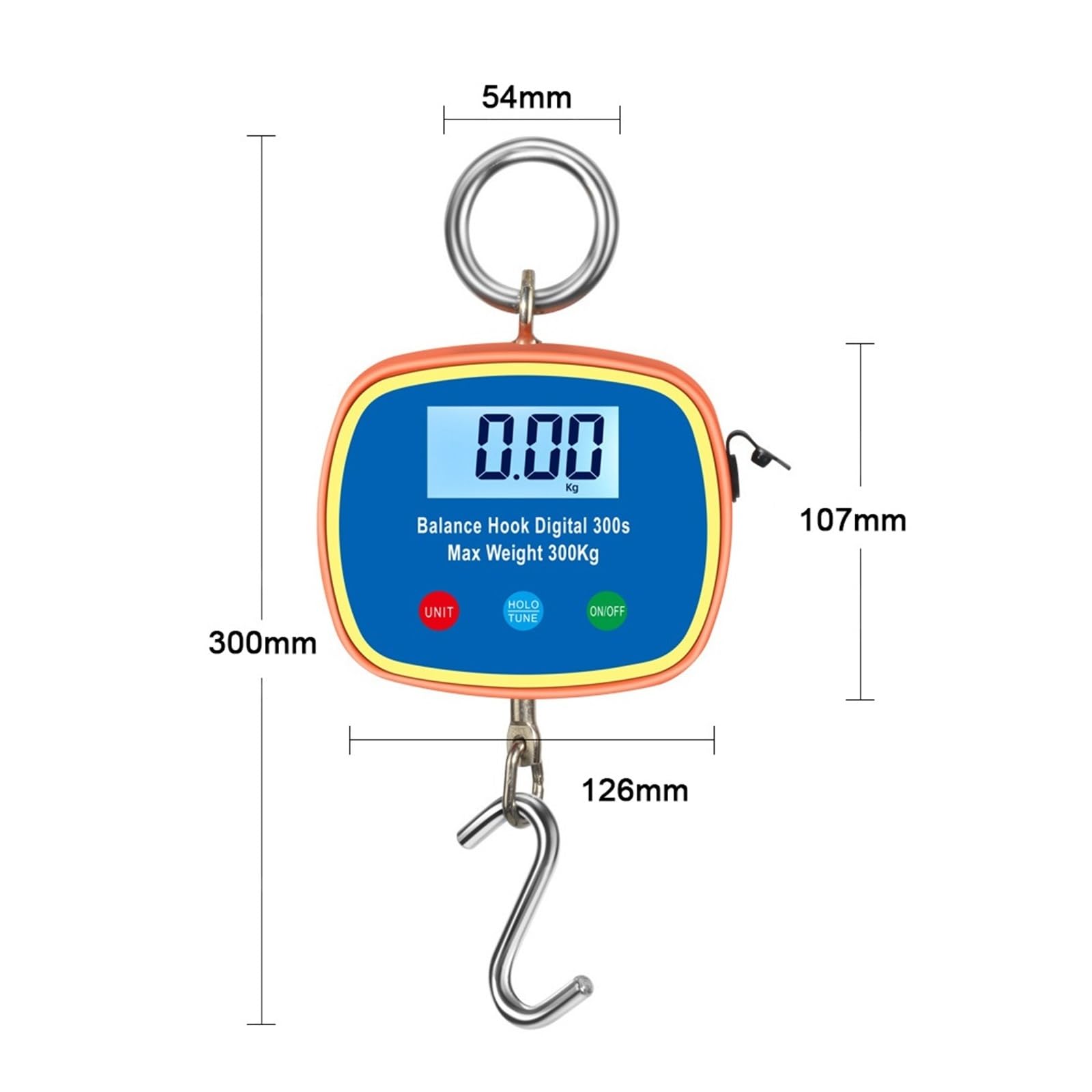 Bilancia sospesa digitale, Doppia LCD Crance 0,05-300 kg Gru a gancio for pesi pesanti elettronica industriale con funzione di conversione unità