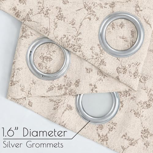 Image of Roseate True White Out Curtains (9 Feet /Set of 1) Printed 80% Room Darkening Curtain for Bedroom, Living Room (Beige /Skye / 116x275 cm)