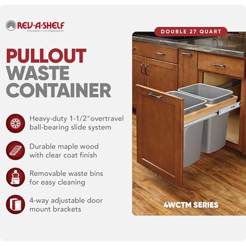 Contenedor doble de basura extraíble 27 qt plateado miniatura 2