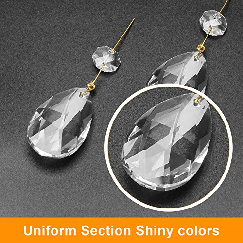AHIER 10Pcs Clear Crystal Teardrop Chandelier Prism Pendants Shiny Glass Crystals Beads for Light Lamp, Jewelry Making. (Teardrop)4