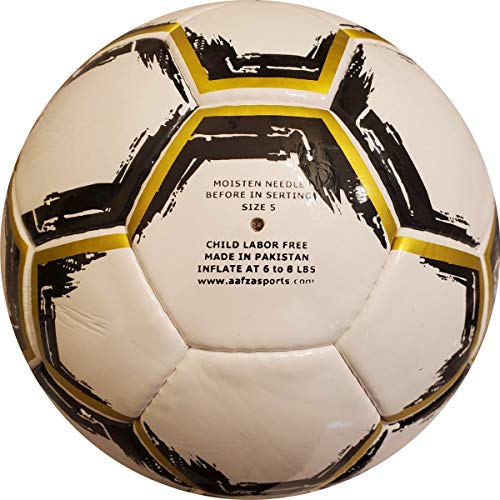 Soccer Ball - Hand Stitched Size 5 - Match Level - Synthetic Pu Leather - Omit Golden Black #TOP1