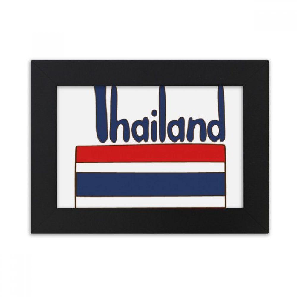 Drapeau national Thaïlande cadre photo noir peinture image 5x7