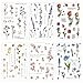 Ylinwtech 6 Fogli Stickers Natura Piccoli,Adesivi per Scrapbooking,Adesivi Diario,Adesivi Parete Fiori,Adesivo per Album,Scrapbooking,Calendari,Biglietti D'auguri,Regali,Fai da Te,105mm* 150mm