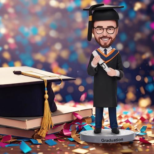 Personalized Graduation Gifts Custom Bobblehead Figurine Crafted from Your Photo, Customizable Full Sculpture College Master Degree Graduation Gift for Her Him 2024