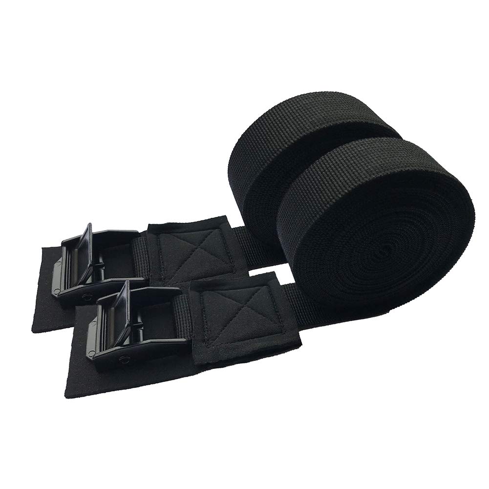 XHXseller Vibrant Black Thread-On J-Style Nylon Cargo Strap Adapter for Roof Rack, Compatible with Passenger Car