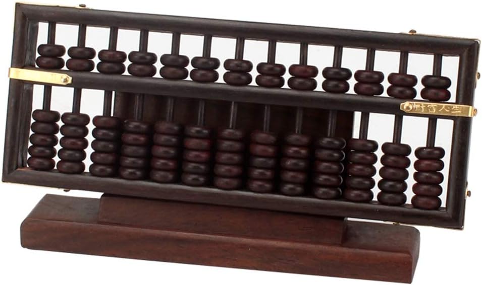 Chinese Abacus,Abacus,Abacus for Math， Abacus Mahogany Ebony Mini Abacus Desktop Decoration Abacus 13 Columns 7 Beads Gift Package, 15.8 * 8 * 2.5cm, Brown