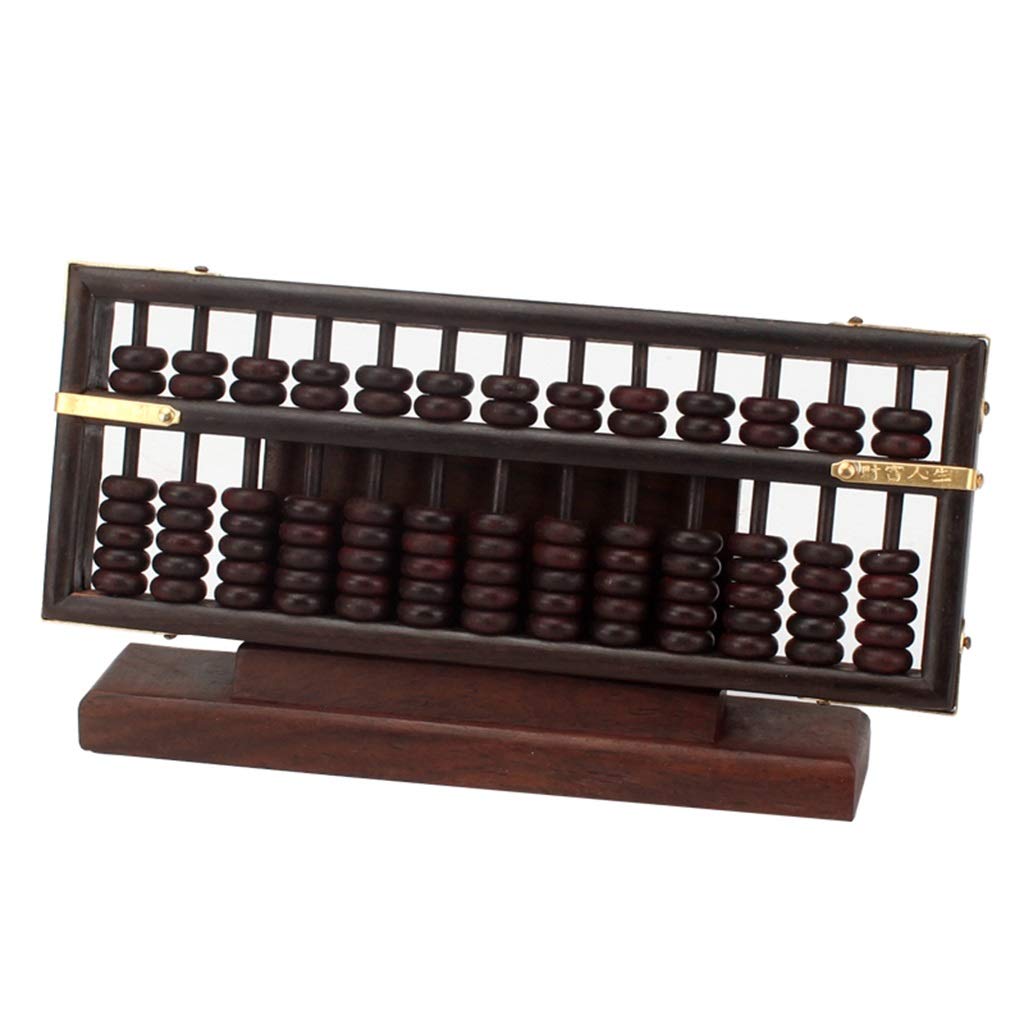 Ábaco Chino,Ábaco,ábaco para matemáticas， Ábaco de Caoba y ébano, miniábaco de Escritorio, decoración, ábaco de 13 columnas, 7 Cuentas, Paquete de Regalo, 15,8 x 8 x 2,5 cm, marrón