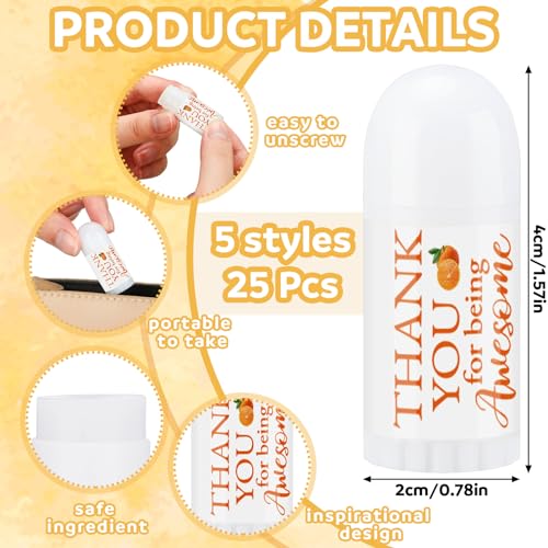 Swiffen 25 Pcs Mini Lip Balm Bulk Assorted Flavors for Adults, Coworkers, Women, Friends, Weddings, Bridal/Baby Showers