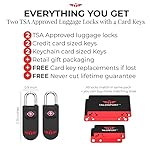 TSA Locks for Luggage – Keyless Luggage Locks TSA Approved, No Combination Needed, Lifetime Card Keys, Durable Metal Suitcase Lock for Travel Essentials & Checked Bags (Black, Two Pack) - Image 4