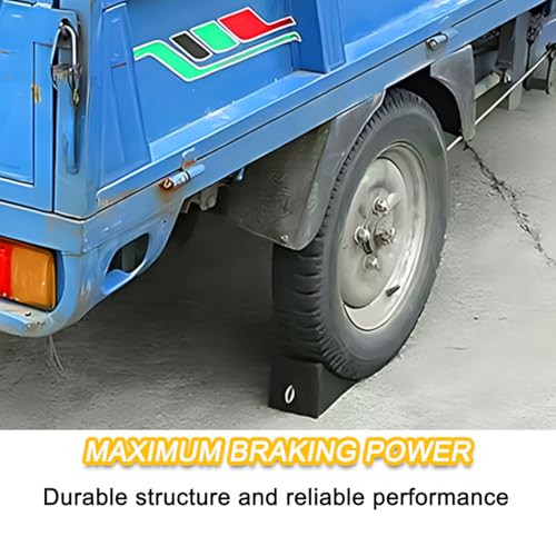 Image of Mandark 2PCS Heavy Duty Rubber Car Wheel Chocks, Durable Automotive Tire Stoppers, Anti-Slip Solid Front and Back Vehicle Wheel Stoppers, Universal for Travel Trailers, Camper, ATV
