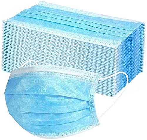 Unisex Nonwoven Fabric 3 Ply Disposable Surgical Face Mask with soft ear loops for Comfortable Fit for Adults (Universal Size, Blue) - 50 Pieces (B096QJKKX4) Amazon Price History, Amazon Price Tracker