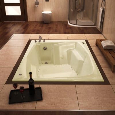 5472CAL St. Nevis 72" x 54" Rectangular Air Tub Drain Location: Left, Finish: White, Trim Finish: Polished Chrome