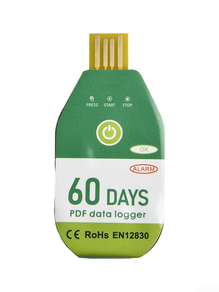 Registratore dati temperatura USB IP67 termometro impermeabile con rapporto PDF monitor trasporto refrigerato laboratorio 60 giorni