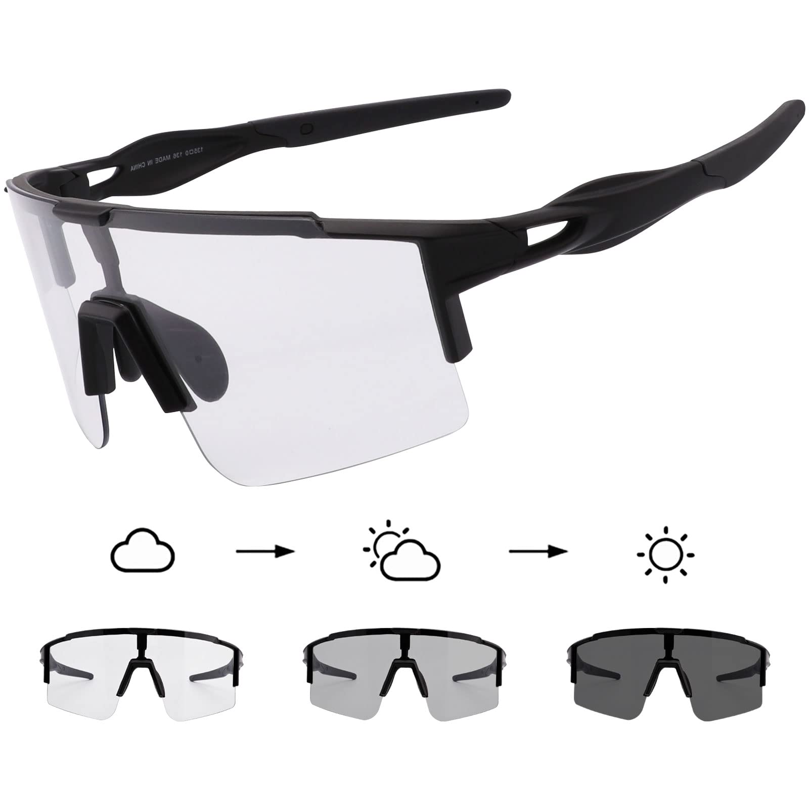 DUDUKING Gafas de sol fotocromáticas para bicicleta para hombre y mujer, gafas de sol fotocromáticas para ciclismo, bicicleta eléctrica, MTB, carreras, golf, béisbol, voleibol, pesca, trekking,