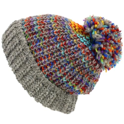 Bonnet tricoté LOUDelephant anti-froid en laine souple arc-en-ciel