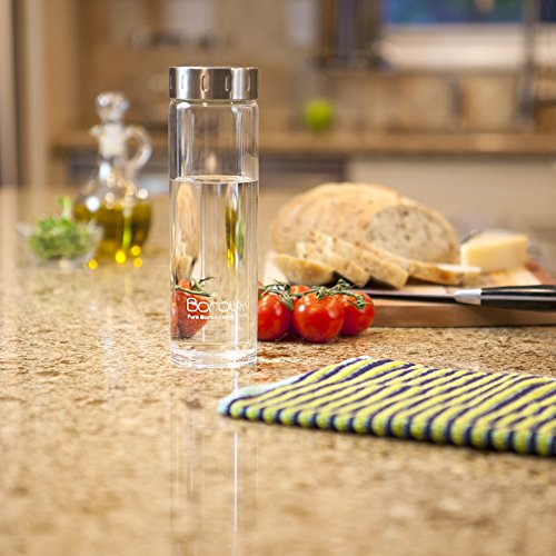 Boroux Glass Water Bottle 500ml Handmade BPA Free Pure Borosilicate Glass