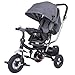 Produktbild Spielwerk Dreirad Kinderdreirad 4 in 1 Funktion 360° drehbarer Sitz Anthrazit Sonnendach Kinderwagen Fahrrad Kind