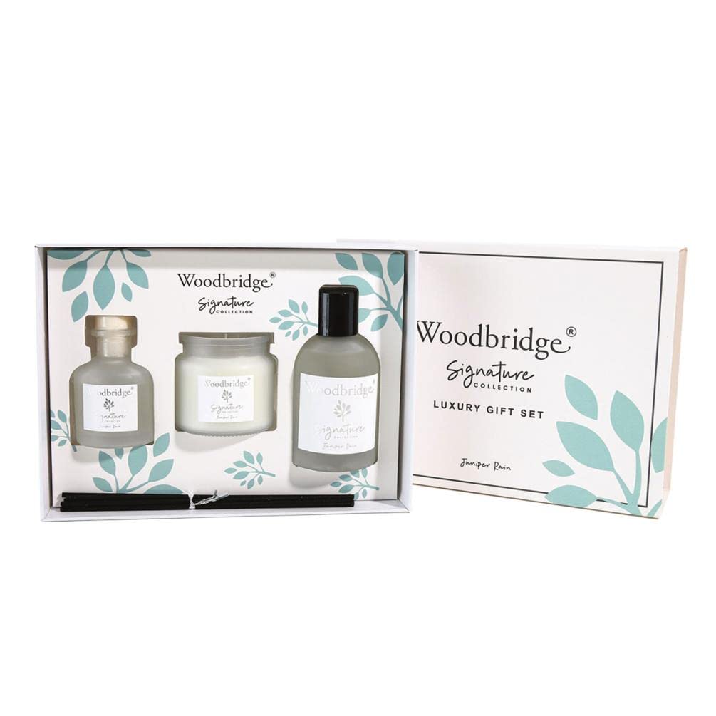 Aroma Accessories Woodbridge Juniper Rain Luxury Home Gift Set