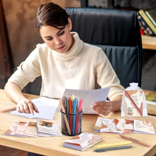Image of Mooliwe 24 Pcs Positive Affirmation Gift Set Gratitude Notebooks with Pens Small Bags Motivational Encouragement Notepads Daily Affirmations Journal for Women Stress Relief Self Care (Abstract)