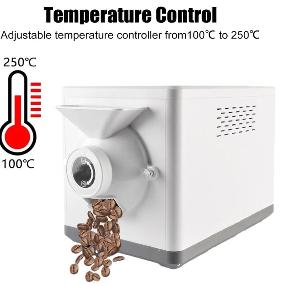 Zapalarka do kawy 1600 W, elektryczny palnik do kawy 1500 g, regulowany czas i temperatura, nieprzywierający elektryczny orzech orzechowy orzeszki ziemne nerkowca palnik do ziaren kawy