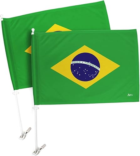 Miniatura 222 de Bandera de Estados Unidos con poste para coche, bandera para carros, 2 unidades, bandera de América, capó para auto, 4 de julio, decoración