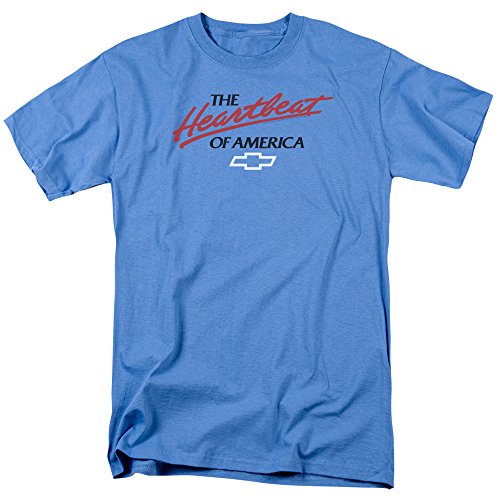 Chevrolet Heartbeat of America Unisex Adult T-Shirt for Men and Women 2X-Large Carolina Blue