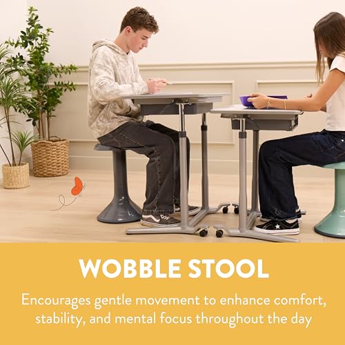 Image of Back2School Express Wobble Sensory Stool - 20in Active Seating Balance Chair for Kids, Flexible Seating for School, Homeschool, Grey