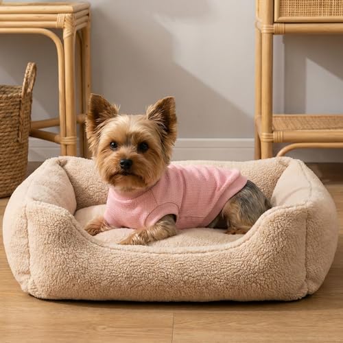 Image of 3 Pack Dog Shirt for Small Supplies Functional Waffle Dog Clothes Warm Soft Sweatshirt Outfit for Dogs Cats Pet Apparel