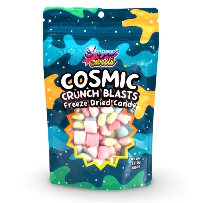 Freeze Dried Candy Cosmic Crunch Blasts Freeze Dried Starburst | Enhanced Flavor Burst Perfect Candy Gift for All Ages | Small Batch, Made in the USA (Cosmic Crunch Blasts)