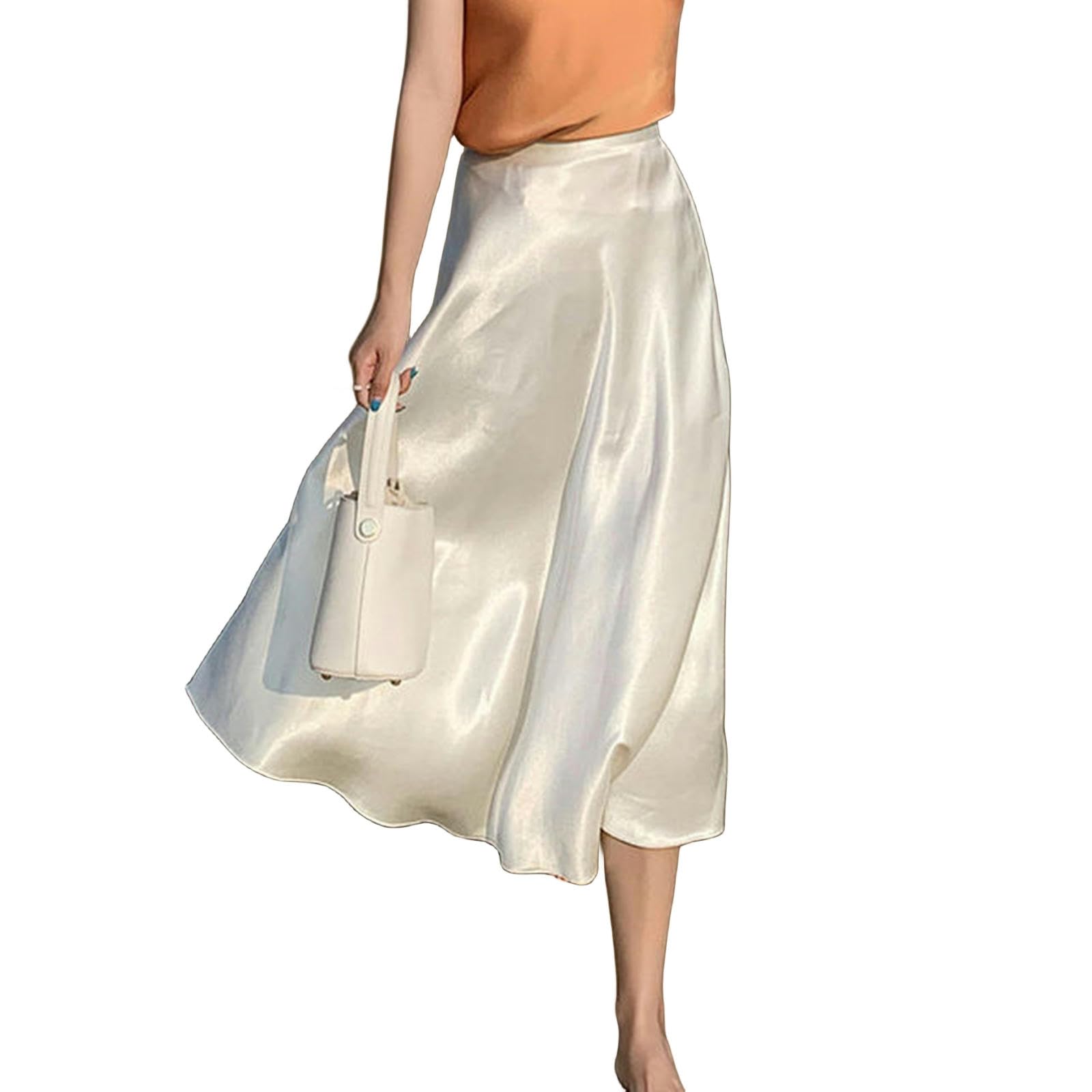NOGRAX Falda Larga Mujer Faldas para Mujeres De Verano Fashion Fashion Midi Longitud De La Cintura Alta De La Cintura Delgada Delgada.