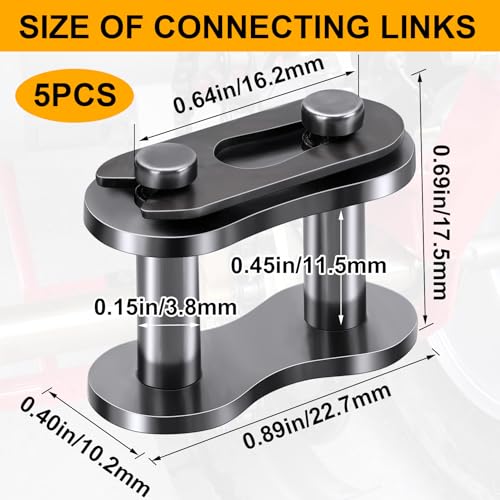 image for PAGOW 5pcs #40 Roller Chain Connecting Links, Master Connector Link, H