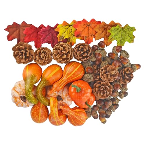 Un vasto set da 166 a 180: una generosa varietà di decorazioni a tema autunno tra cui foglie, zucche, ghiande, bacche ed elementi rustici, fornendo tutto il necessario per creare un'atmosfera autunnale calda e festosa in qualsiasi ambiente.