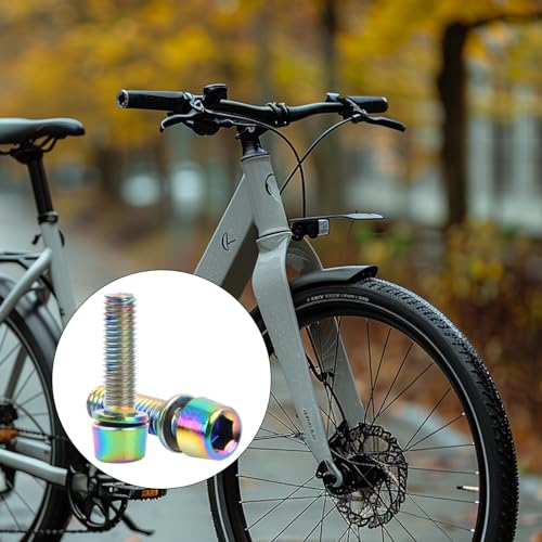 12 Stück Fahrrad Vorbau Schrauben, M5x18mm Fahrradschaftschrauben, Fahrrad Stamm Bolzen mit Unterlegsscheiben, Kegelkopf Schraube, Fahrrad Kegelschrauben für Mountainbike (Schwarz)