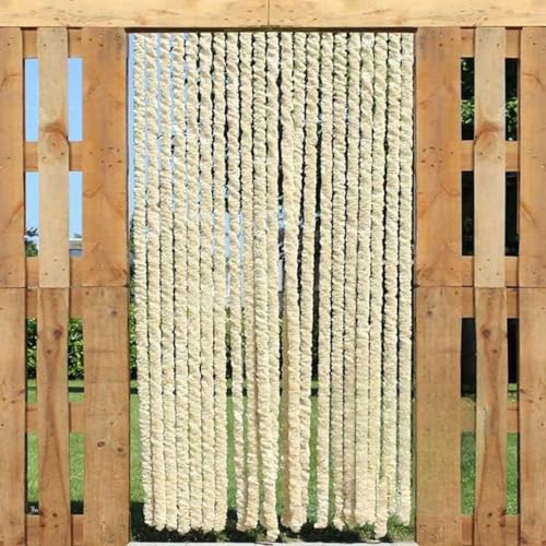 Trente Katzenschwanzvorhänge Flauschvorhang Beige, Verschiedene Größen, Türvorhang Wohnmobil, Fadenvorhang Balkontür 90 x 220 cm Trente Katzenschwanzvorhänge Flauschvorhang Beige, Verschiedene Größen, Türvorhang Wohnmobil, Fadenvorhang Balkontür 90 x 220 cm