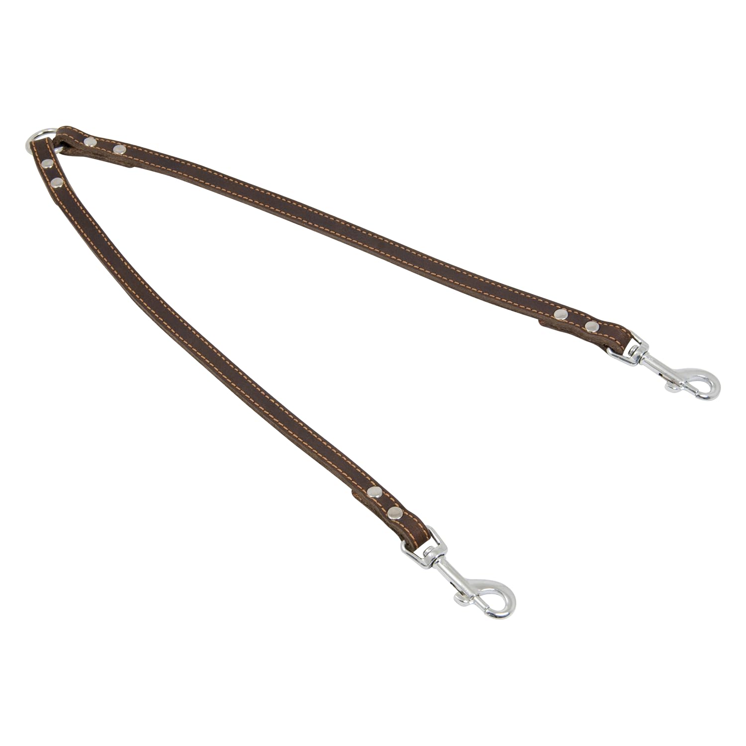 JACK AND VANILLA, Double Dog Lead, Fat Leather Model, Brown, Size 16 mm x 47 cm
