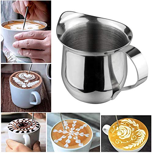 Jarra de espumar leite de aço inoxidável Blusea, jarras de vapor de café com leite, adequadas para l