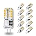G4 LED Lampe 3W 12V G4 LED Birne 3000K Warmweiß 300lm Ersatz für 30W Halogenlampen G4 Leuchtmittel LED Glühbirnen 12V AC/DC Kein Flackern Nicht Dimmbar - 10er Pack