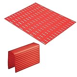 mDesign Silicone Kitchen Sink Protector Mat and Divider - Set of 2, Red