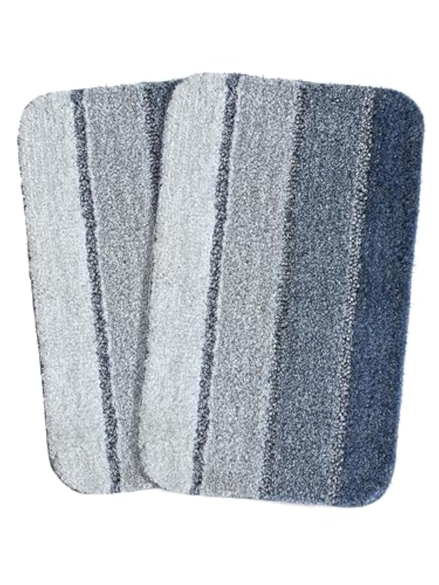 Micro Soft Anti Skid Bathmat 2Pc, Blue