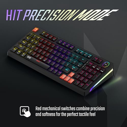 Image of acer Nitro G Wired Mechanical Gaming Keyboard | 98% Layout with Multifunction Knob | Red Switches | RGB Flowing Light | Gasket Structure | 96 Keys | Mixed-Color Key Glow | 50M Switch Life