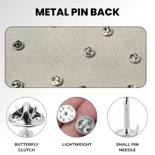 Image of (Pack of 25) Butterfly Metal Clutch Locking Clasp Pin Backs for Badge, Craft and Jewellery Making, Tie Clip Pin Label Clasps Fastener