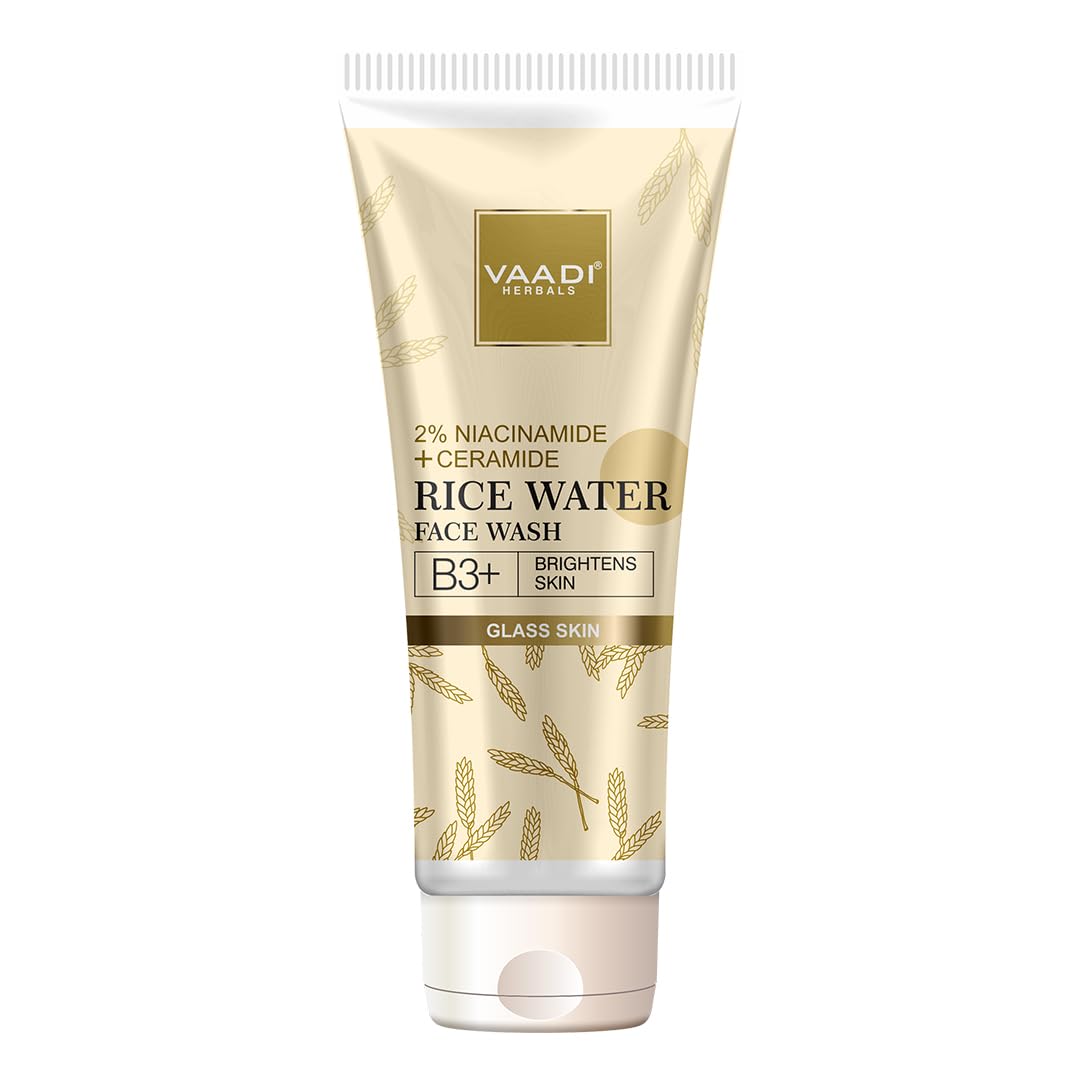 Vaadi Herbals 2% Niacinamide + Ceramide Rice Water Face Wash | B3+ | Brightens Skin|Glass Skin Look| Hydrating (60 ml)-image-38