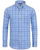 Alimens & Gentle Camisa clásica para Hombre con Cuello Abotonado, Blue Big Check, M