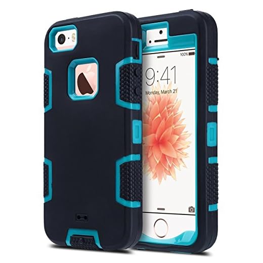 ULAK iPhone 5S Case, iPhone 5 Case,iPhone SE Case, Knox Armor Heavy Duty Shockproof Sport Rugged Drop Resistant Dustproof Protective Cover for Apple iPhone 5/5S/SE, Blue+Black(Not fit iPhone SE 2020)