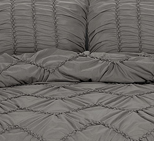 PHOENIX XXL 3D Biesen 100% Baumwolle Design Modern Bettwäsche 135x200cm Farbe: Grau, 2-teilig. 125gr/m² - Image 5