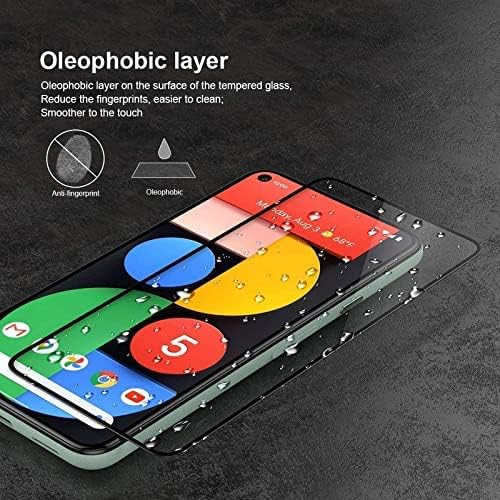 Image of DD SON Tempered Glass Screen Protector Compatible for Google Pixel 5A 5G (11D) with Edge to Edge Coverage and Easy Installation kit,Black
