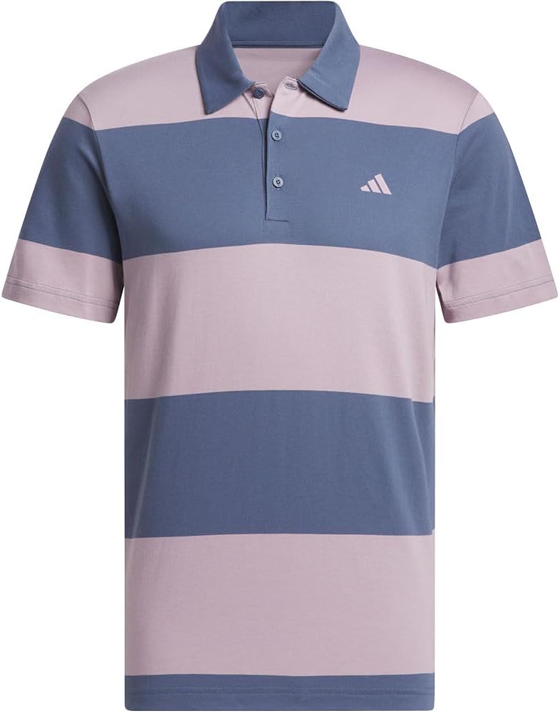 Adidas Mens Colorblock Rugby Stripe Polo Shirt